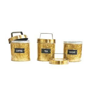 ออกแบบใหม่โลหะชุบสังกะสีกระป๋องครัวชุด 3 ขายและมีคุณภาพสูงห้องครัวกล่องเก็บชากาแฟขวด - Product Image 1