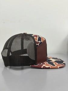 หมวกแก๊ปทรง Trucker 7 แผง ปักลายหนังด้วยเลเซอร์ตามสั่ง คุณภาพสูง ลายพราง ด้านหลังเป็นตาข่าย ทรงกลาง ปีกหมวกแบน - Product Image 3
