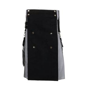 Mens Scottish Kilt Traditional Highland Dress <b>Skirt</b> Kilts Tartan Plaid <b>Skirt</b> Dress Gordon Tartan <b>Black</b> and Gray Color - Product Image 5