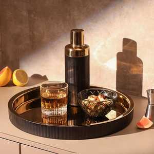 Round Metal Stainless Steel <b>Gold</b> Plated Food <b>Tray</b> European Style Metal Server <b>Tray</b> Beer Bar Coffee Tea Food <b>Serving</b> Metal <b>Trays</b> - Product Image 4