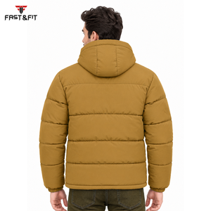 Veste matelassée pour homme personnalisée, style streetwear, haute qualité, imperméable, col montant, manteau d'hiver à capuche, rembourrage en coton - Product Image 2