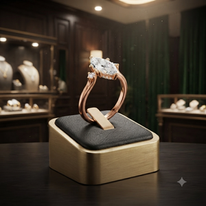 Bague Solitaire Élégante en Or Rose Coupe Marquise, Bijoux de Mariage et de Fiançailles de Luxe, Bagues de Mode Personnalisées en Gros pour Femmes - Product Image 1