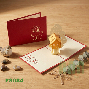 ANN HANDICRAFT Cartes de vœux 3D Pop personnalisées faites à la main 'Maison Arbre Amitié' Carte de remerciement en forme de boîte en papier découpé - Product Image 5