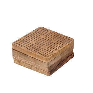 Juego de Posavasos Minimalistas de Madera de Mango Hechos a Mano - Venta al por Mayor B2B - Product Image 3