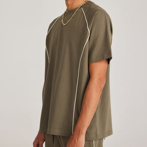 Camiseta de Hombre Oversize de Algodón 100% de Alto Gramaje, Manga Corta, Lisa, con Impresión de Logotipo Personalizado, Camisetas Deportivas, Proveedor OEM al por Mayor - Product Image 2