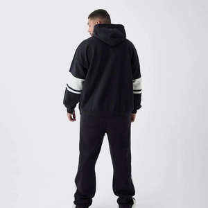 Sudadera de Alta Calidad para Hombre, Personalizada, con Hombros Caídos, Apliques, Parches Bordados, Cierre con Cordón, Transpirable, Invierno, 100% Algodón - Product Image 5