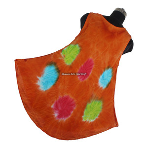 Vestido largo maxi tie-dye estampado para mujer, estilo bohemio gitano, de rayón, para noche, modelo paraguas, Colección Verano 2026 - Product Image 1