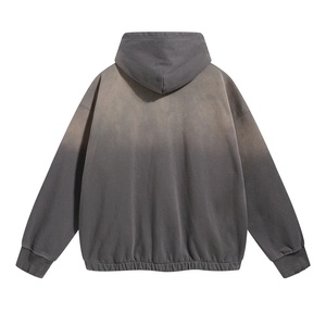 Sudadera con capucha oversize para hombre con bordado, para parejas, con bolsillo, estilo urbano de invierno, forro polar de 280 g/m², lavado ácido, efecto desgastado por el sol, con cremallera, ecológica y transpirable - Product Image 6