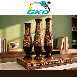 Ensemble de vases en bois faits à la main GKD, Art Déco, décoration de table, décoration de la maison, salon, 100% fait main, GKDTV, fabriqué à Delhi - Product Image 5