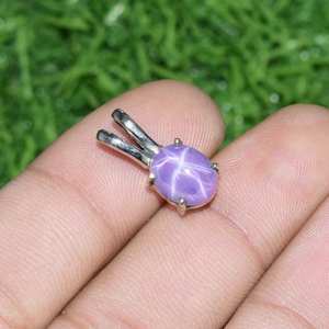 จี้พลอยไพลินสีชมพูธรรมชาติ วินเทจ รูปดาว เงินแท้ 925 เครื่องประดับพลอยสำหรับผู้หญิง - Product Image 6