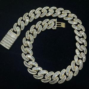 Chaîne cubaine en argent sterling 925 plaqué or avec moissanite, bijoux de mode hip-hop pour les soirées - Product Image 3