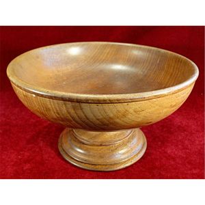 Corbeille à fruits rustique en bois blanc patiné, grand bol de service décoratif sur piétement en bois de manguier, centre de table pour la décoration intérieure - Product Image 2