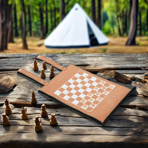 3-in-1 Premium Foldable Vintage Leather Backgammon Set Unique Board Game Design Stylish <b>Chess</b> Board <b>Gift</b> Idea for Outdoor Party - Product Image 5