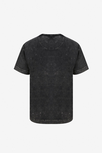 T-shirt à manches courtes en coton 100% de haute qualité, lavé à l'acide, avec logo personnalisé en strass, respirant, coupe classique - Product Image 4