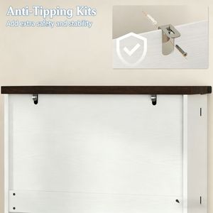 "Modern Oak MDF Rustic Barn-Style <b>Kitchen</b> <b>Storage</b> Cabinet 29.9" X 15.7" X 72" with Adjustable Shelves" - Product Image 4