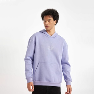 Meilleure vente pull-over surdimensionné d'hiver pour hommes, sweat à capuche en coton mélangé de haute qualité, épaules tombantes, écran personnalisable, teint uni - Product Image 4