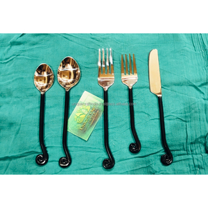 <b>Black</b> Wavy Twig Handle Piece <b>Set</b> Stainless Steel Cutlery Tableware Wholesale Custom Fine Dining Home Kitchen Decors Product Top - Product Image 1