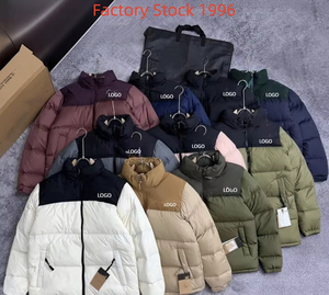 Chaqueta acolchada North F para hombre, color blanco, con cuello alto, gruesa, con cremallera, abrigo cálido para invierno - Product Image 6