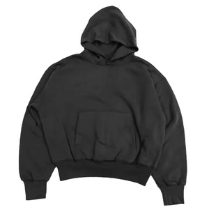 Sweat à capuche épais tricoté sur le devant en coton 100% pour hommes avec logo personnalisé. - Product Image 6