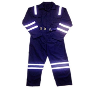Combinaison de sécurité réfléchissante bleu foncé classe 2, vêtements de travail industriels avec bandes haute visibilité - Product Image 1