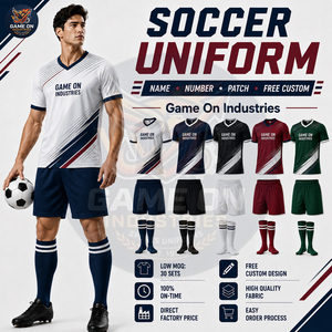 Conjunto de Camiseta, Pantalones Cortos y Calcetines de Fútbol Personalizados, Cuello en V, Ropa de Entrenamiento Ligera, Venta al Por Mayor - Product Image 6