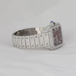 Reloj de Lujo Personalizado, Totalmente Cubierto de Diamantes Moissanite VVS, Calidad Premium, Nuevo, para Hombre y Mujer, Precio al por Mayor - Product Image 3