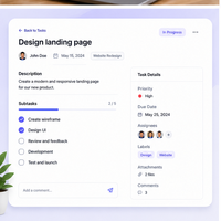 Logiciel SaaS de gestion de tâches avancé, collaboration en temps réel, suivi des flux de travail d'équipe, web, mobile, Android, MAC