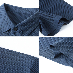 Polo de Manga Corta para Hombre, Color Azul Oscuro, Tejido de Punto, Diseño con Botones, Corte Regular Informal, Artículo de Moda 2026 - Product Image 6