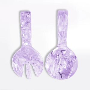 Juego de Cuchara y Tenedor para Ensalada de Resina Decorativa, Accesorios Modernos para Cocina y Comedor, con Mango Largo, Ecológicos y Personalizables - Product Image 2