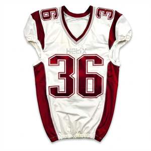 Maillot de football américain personnalisé par sublimation, bleu marine et gris, avec manches contrastées, haute élasticité, uniforme professionnel de gridiron - Product Image 5