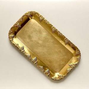 Plateau de service rectangulaire en laiton avec poignées pour servir du thé, du café, pour la maison, la cuisine, les restaurants - Product Image 5