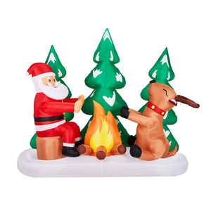 Decorazioni Natalizie da Giardino Gonfiabili: Babbo Natale e Renna con Falò, 9 Piedi, Illuminati e Divertenti - Product Image 2