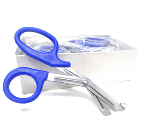 Ciseaux médicaux d'urgence pour traumatismes, robustes, en acier inoxydable, ciseaux de sauvetage professionnels à bout arrondi, outil utilitaire pour couper les bandages - Product Image 1