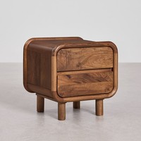 Table de chevet en bois de manguier Vandana Nova Aureo 50x43 cm