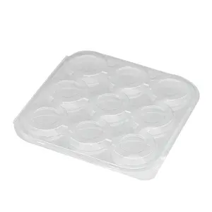 Plateau à tarte aux œufs en plastique PET jetable, sur mesure, modèle C 688, récipient 9 pièces, 500 pièces/Carton, 225x125x55mm