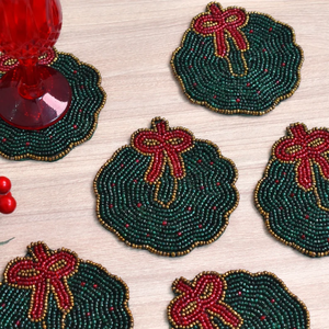 Handmade Beaded <b>Coasters</b> <b>for</b> <b>Drinks</b> or Coffee Table Christmas <b>Coasters</b> <b>for</b> Farmhouse Style Table, Decorative - Product Image 6