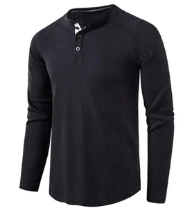 Camisa de Manga Larga para Hombre, Camisa Formal de Botones para Otoño, para Negocios, Fiestas, Bodas, Lisa, Negra - Product Image 4