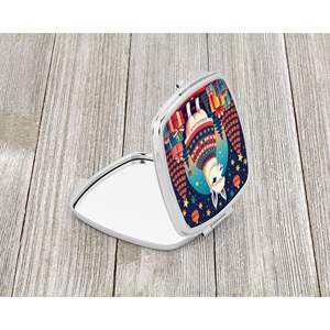 Miroir de maquillage de voyage décoratif de Noël Llama compact pour femmes et filles Poche pliante à main-Cadeau - Product Image 2