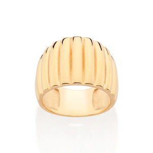 Bague Cocktail Géométrique en Laiton Plaqué Or 18K pour Femme – Bijou Tendance Moderne à Porter au Quotidien - Product Image 2