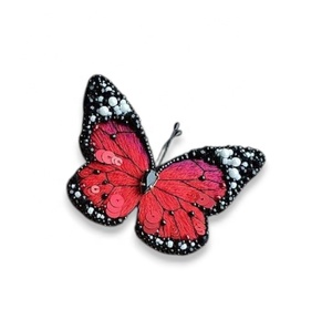En gros, Patch décoratif thermocollant en tissu cuivré, brodé à la main, motifs papillon et planète - Product Image 6