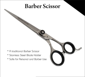 Ciseaux de barbier en acier inoxydable, lame tranchante, manche moyen, pour droitiers, pour couper et amincir les cheveux, salon de coiffure - Product Image 3