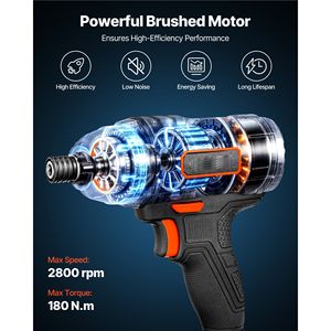 Kit Avvitatore a Impulsi Elettrico Senza Fili con Motore Potente da 20V, Velocità Massima 2800 RPM, Caricabatterie e Attacco da 1/4 di Pollice - Product Image 2