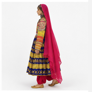 Vêtements ethniques traditionnels indiens et pakistanais, Lehenga Choli, robe de mariage en coton brodée, Dupatta, coupe ample, robe afghane Kuchi - Product Image 2