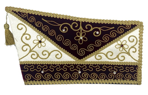 Gorro de Carnaval Blanco Hecho a Mano Personalizado, Gorro de Carnaval Tradicional con Forma de Barco, Bordado en Terciopelo Negro - Product Image 6