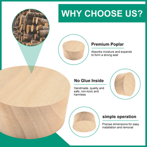 Bouchon conique en bois de peuplier pour fût de vin bourbon, idéal pour les brasseurs et distillateurs (5 pièces) - Product Image 3