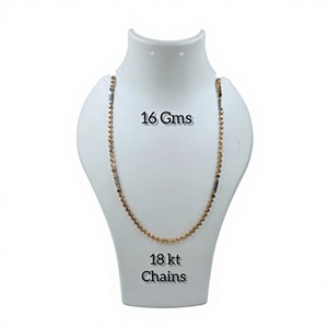 Cadena de Oro Sólido de Lujo de 22k, 16 Gramos, Oro Amarillo Real de 22kt, Collar con Bolas de Corte Diamante para Hombre y Mujer - Product Image 1