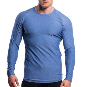Camiseta Deportiva de Manga Larga para Hombre, Cuello Redondo, Algodón y Elastano, Suave, Lisa, Transpirable y Ecológica - Product Image 5