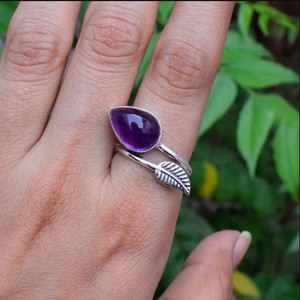 Purple Amethyst <b>Ring</b> 925 Sterling Silver Jewelry Natural Amethyst <b>Statement</b> <b>Ring</b> - Product Image 2