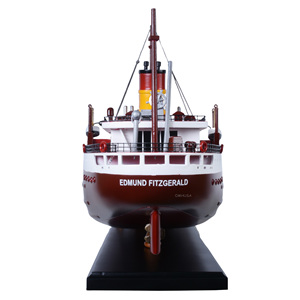 Modèle de navire de cargaison Edmund Fitzgerald L100 en cèdre peint, fait main – Décoration nautique en bois vietnamien et cadeau pour collectionneur - Product Image 3
