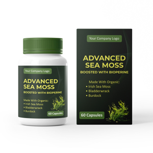 Cápsulas de musgo de mar Healthlife Direct Fórmula personalizada Suplementos de hierbas para la salud de adultos Soporte antioxidante Mujeres embarazadas - Product Image 1